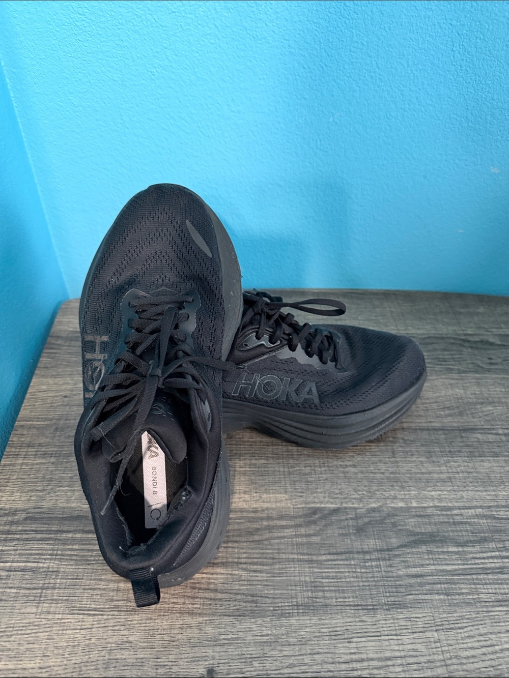Hoka Bondi 8 Size 10 D Wide-Black Athletic Sneakers